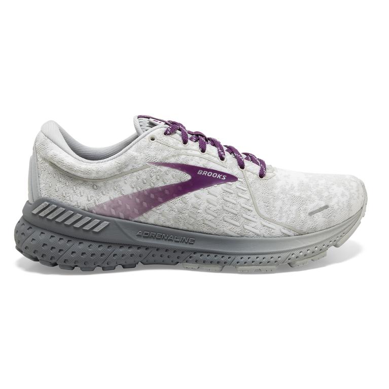 Brooks Adrenaline GTS 21 Women's Walking Shoes - White/Oyster/Primer Grey (62431-FETH)